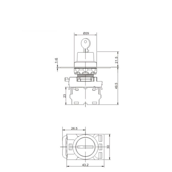 Anahtarlı Switch (Key Switch) LA115-A5-20Y - Görsel 5